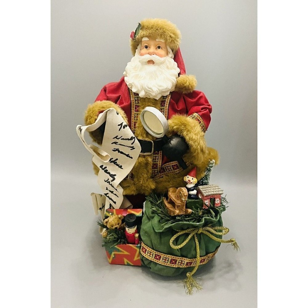 Kirkland Signature Fabric Mache Santa Claus 11” Naughty Nice Christmas Standing